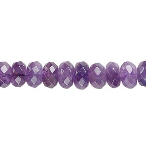 Amethyst 1pkg1, faceted rondelle bead natural 15.5-16 inch 7x4mm-8x5mm
