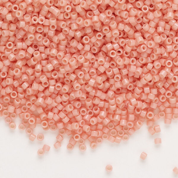 Seed bead, Delica®, glass, pkg/50g, #11 round, Duracoat® opaque outside dyed lychee (DB-2113). image number 0