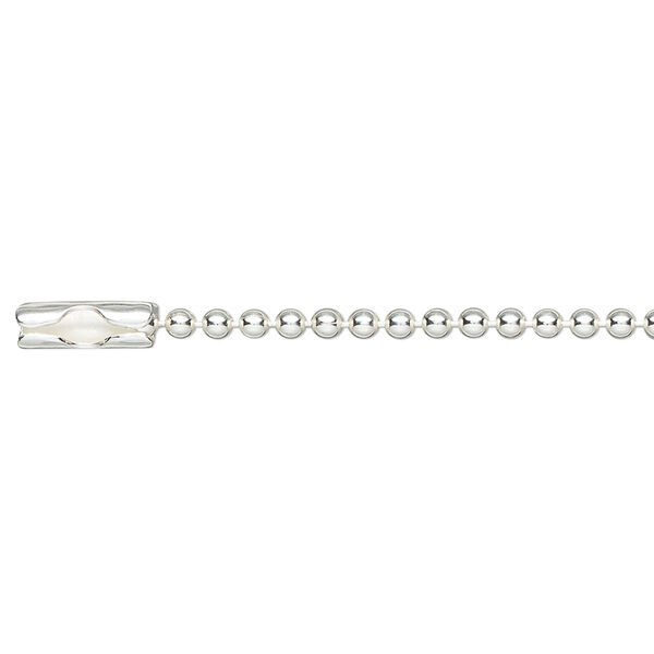 Chain 1pkg1 sterling silver, 2mm ball 20 inch / connector clasp image number 0