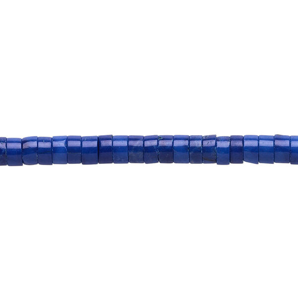 Bead, howlite (dyed), lapis blue, 4x2mm heishi, B grade, Mohs hardness 3 to 3-1/2. Sold per 15-1/2" to 16" strand. image number 0