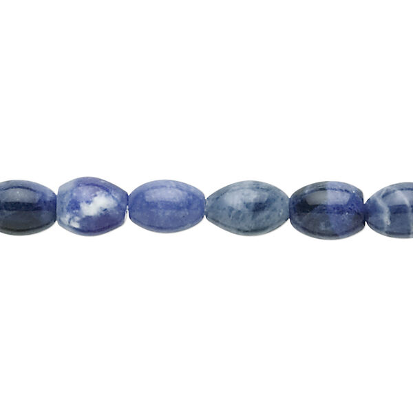 Bead, sodalite (natural), 8x6mm oval, B grade, Mohs hardness 5 to 6. Sold per 15-1/2" to 16" strand. image number 0