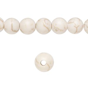 Magnesite 1pkg10, round bead 8mm