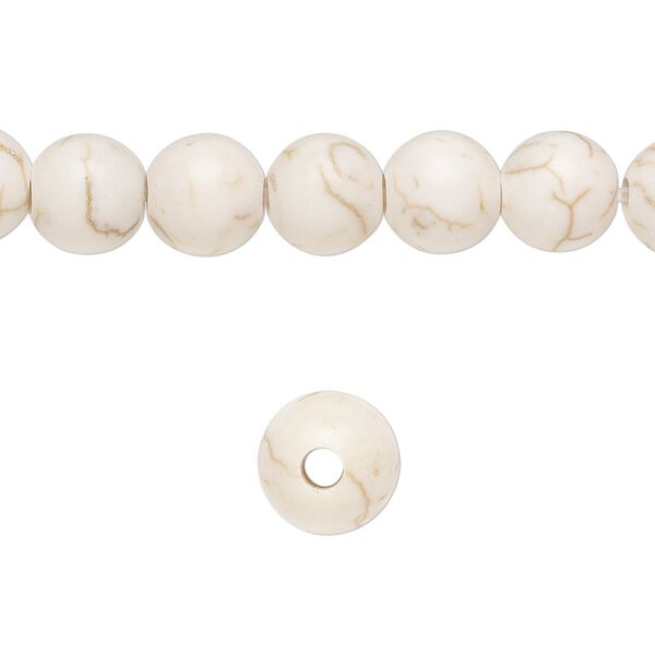 Magnesite 1pkg10, round bead 8mm image number 0