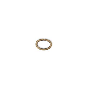 Jump ring, antique gold-plated brass, 8x6mm oval, 6.2x4.1mm inside diameter, 18 gauge. Sold per pkg of 100.