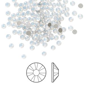 Flat back 1440pk white opal foil back, Swarovski® 2.5-2.7mm rose round SS9 2058