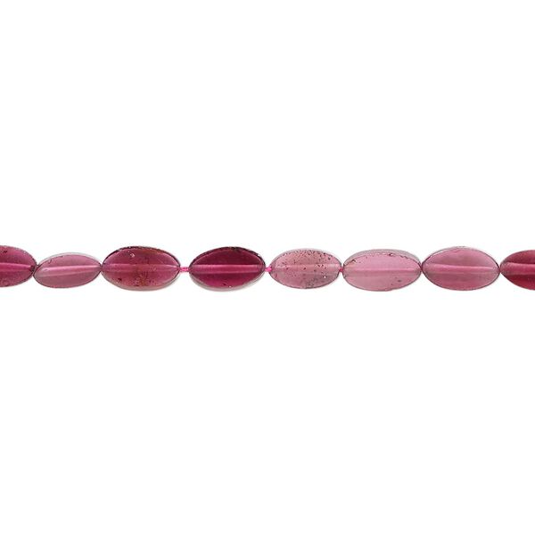 Rhodolite garnet 1pkg1, hand-cut flat oval bead 15.5-16 inch 6x3mm-7x4mm image number 0