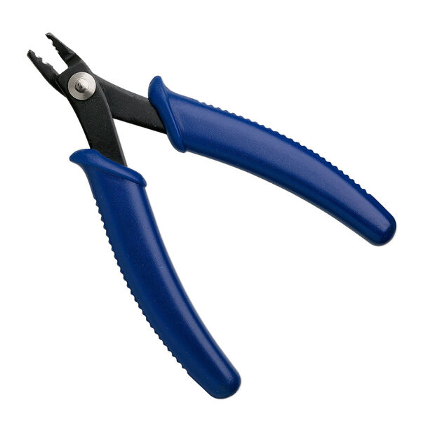 Pliers, crimping, steel and plastic, black and blue, 5-1/4 inches. Sold individually. image number 0