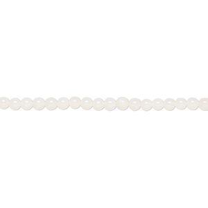Bead, bamboo coral (bleached), white, 3mm round, B- grade, Mohs hardness 3-1/2 to 4. Sold per 15-1/2" to 16" strand.