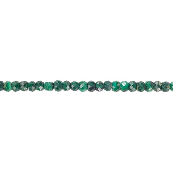 Malachite 1pkg1, faceted rondelle bead natural 15.5-16 inch 3x2mm-3.5x2.5mm image number 0