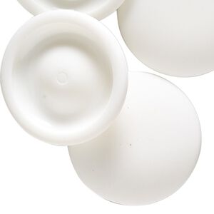 Embellishment, acrylic, matte white, 30mm round. Sold per pkg of 6.