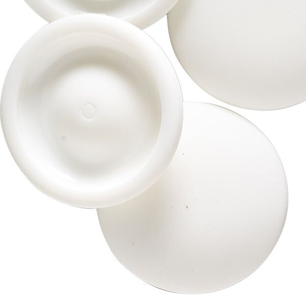 Embellishment, acrylic, matte white, 30mm round. Sold per pkg of 6. image number 0