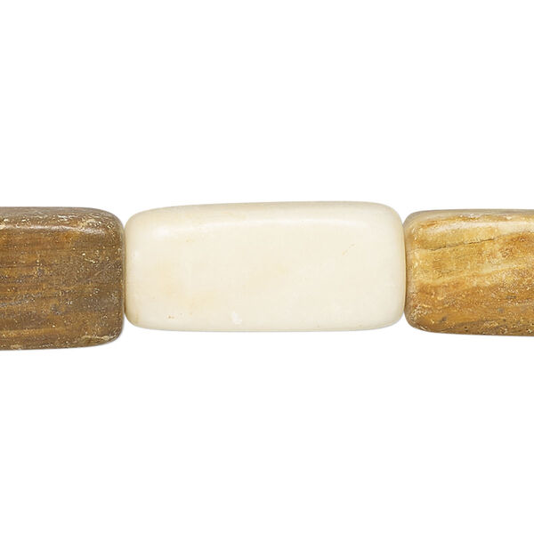 Bead, green Italian "onyx" (onyx marble) (coated), 21x10mm-22x11mm square tube, C grade, Mohs hardness 3. Sold per 15-inch strand. image number 0