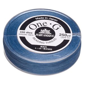 Thread, One-G™, nylon, pkg/250 yards, blue, size 0.