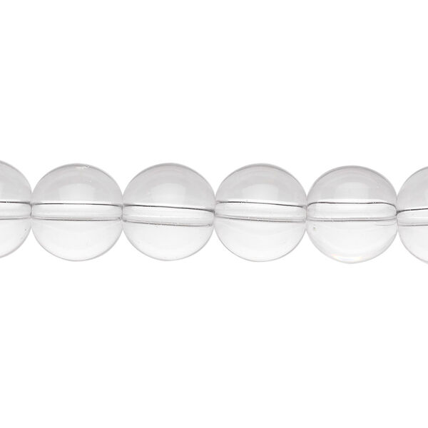 Bead, glass, clear, 10mm round. Sold per 36-inch strand. image number 0