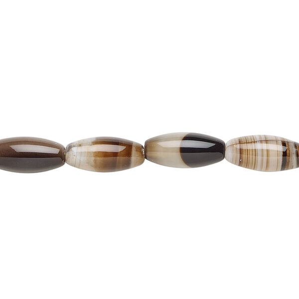 Striped agate 1pkg1, oval bead natural B grade, 15.5-16 inch 12x5mm image number 0