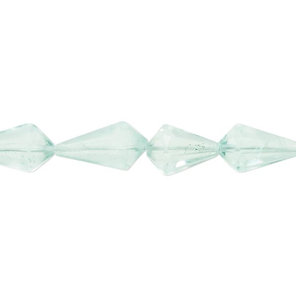 Green fluorite 1pkg1, hand-cut faceted teardrop bead natural 8 inch 10x7mm-14x8mm image number 0