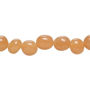 Red aventurine 1pkg1, pebble bead natural, 15 inch medium