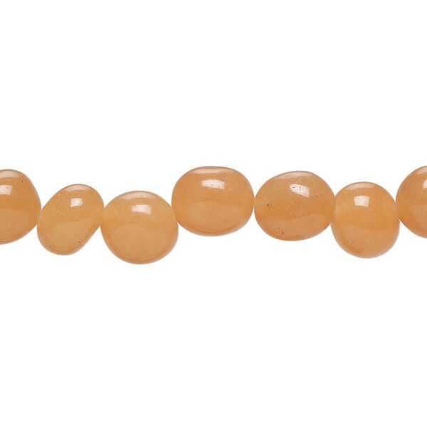 Red aventurine 1pkg1, pebble bead natural, 15 inch medium image number 0