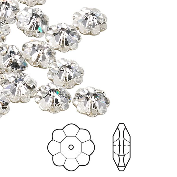 Margarita flower 12pk crystal foil back, Crystal Passions® 10x3.5mm 3700 image number 0