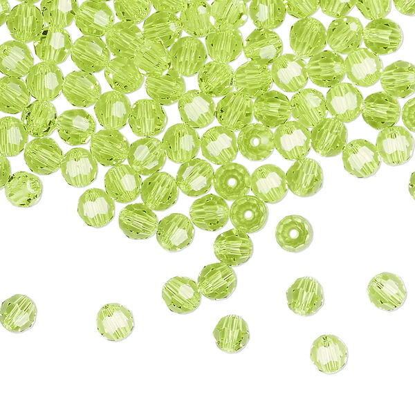 Bead 144pk citrus green, Crystal Passions® 4mm round 5000 image number 0