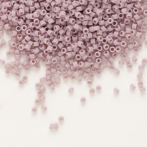 Seed bead, Delica®, glass, pkg/7.5g, #11 round, opaque matte mauve (DB-0758). image number 0