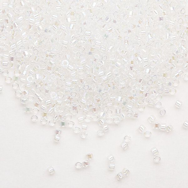 Seed bead, Delica®, glass, pkg/50g, #11 round, translucent rainbow crystal clear (DB-0051). image number 0