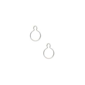 Drop, Wrap-Tite®, sterling silver, 5mm round setting Sold per pkg of 2.