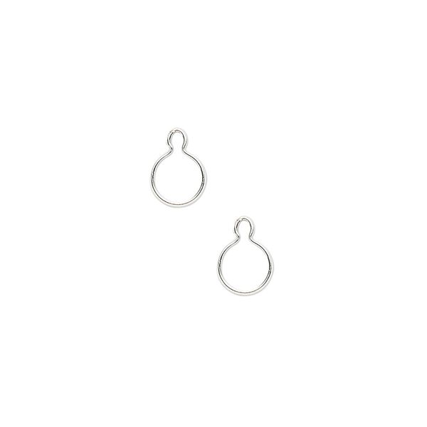Drop, Wrap-Tite®, sterling silver, 5mm round setting Sold per pkg of 2. image number 0