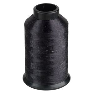 Thread, Nymo®, nylon, black, size OO. Sold per 3-ounce spool.