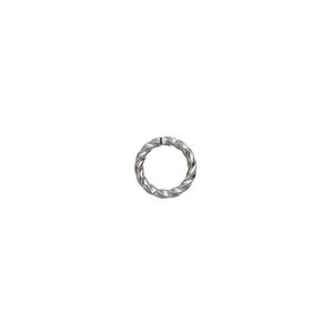 Jump ring, gunmetal-plated brass, 8mm twisted round, 5.8mm inside diameter, 16 gauge. Sold per pkg of 500.