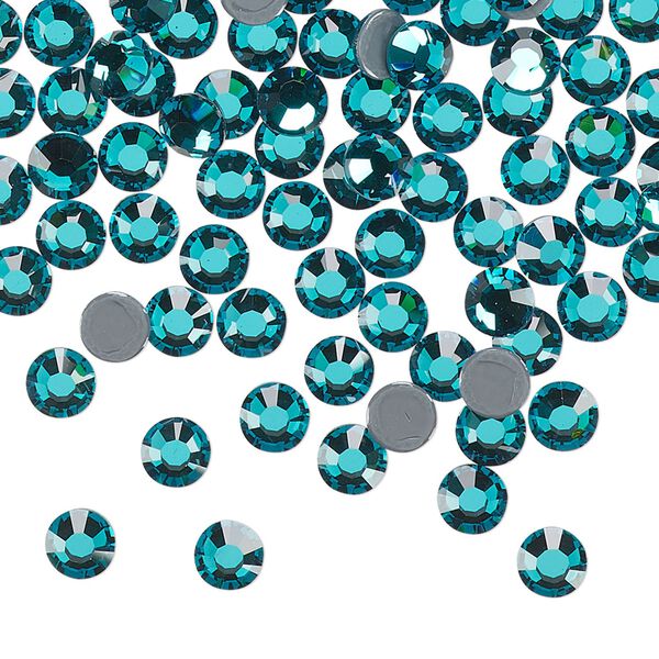 Flat back, Dance With Me™ crystal hotfix rhinestone, blue zircon, foil back, 4.6-4.8mm rose, SS20. Sold per pkg of 144 (1 gross). image number 0