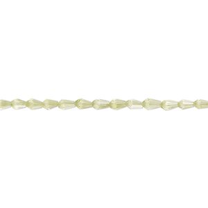 Peridot 1pkg1, hand-cut faceted teardrop bead natural 14 inch 3x2mm-4x3mm