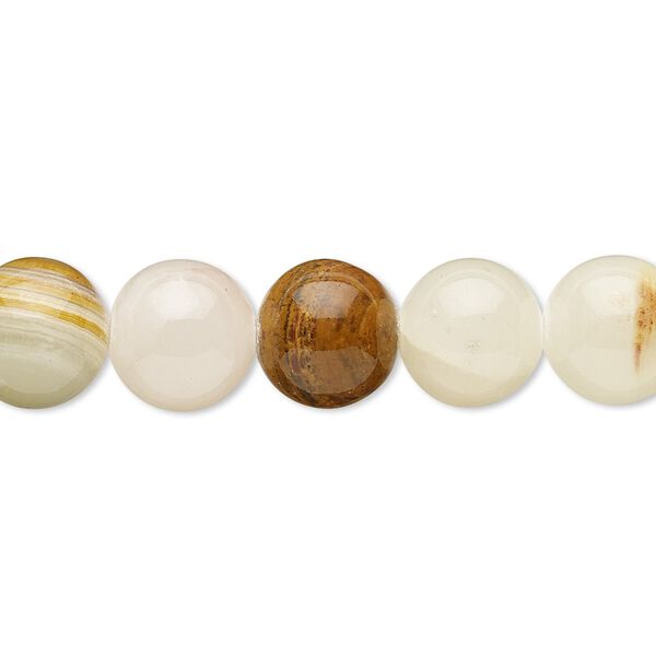 Italian "onyx" 1pkg1, round bead 15 inch 9-10mm image number 0