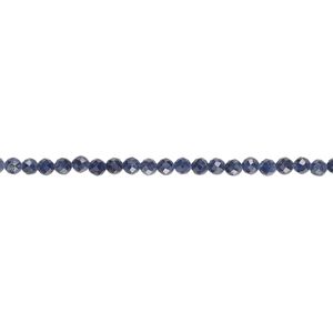 Blue sapphire 1pkg1, faceted semi-round bead 15 inch 2-2.5mm