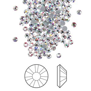 Flat back 1440pk crystal AB foil back, Swarovski® hotfix 2.3-2.5mm rose round SS8 2038HF