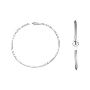 Hoop, sterling silver, 20mm round. Sold per pkg of 5 pairs.