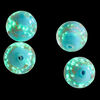 Bead, lampworked glass, clear / light blue / glow-in-the-dark / gold, 14mm round. Sold per pkg of 4. image number 1