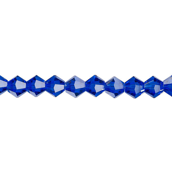Bead 1pk translucent cobalt blue, Celestial Crystal® 6mm bicone 15.5-16 inch image number 0