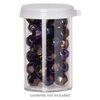 Vial, polystyrene and plastic, clear and white, 1-1/2 x 1-inch small vial with snap on cap. Sold per pkg of 6. image number 0