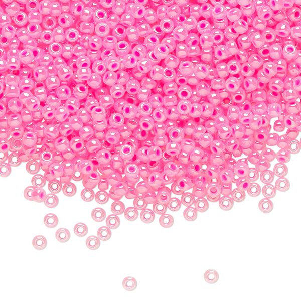 Seed bead, TOHO BEADS®, glass, pkg/7.5g, #11 round, opaque ceylon hot pink (TR-11-910). image number 0