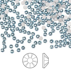 Flat back 144pk aquamarine foil back, Preciosa MAXIMA Czech crystal hotfix rhinestone 2.3-2.5mm chaton rose round SS8