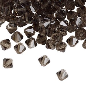 Bead 288pk black diamond, Preciosa Czech crystal 6mm bicone
