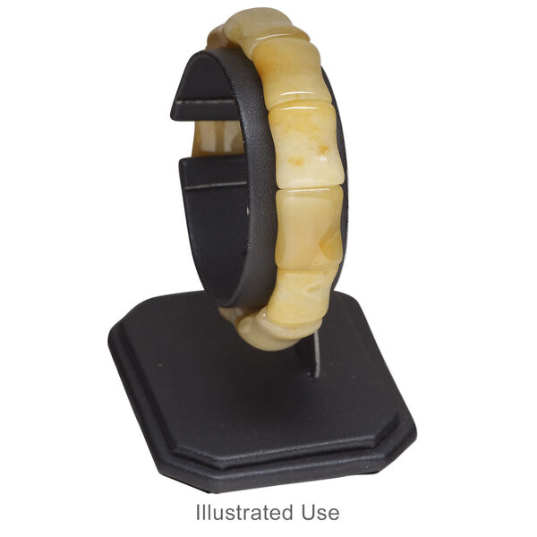 Display, watch and bracelet, leatherette, black, 2-7/8 x 2-5/8 x 2 inches. Sold individually. image number 2