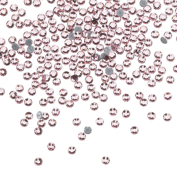 Flat back, Dance With Me™ crystal hotfix rhinestone, light rose, foil back, 1.9-2.1mm rose, SS6. Sold per pkg of 144 (1 gross). image number 0