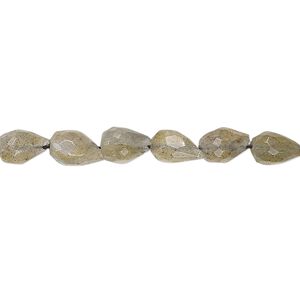 Labradorite 1pkg1, hand-cut faceted teardrop bead natural 8 inch 7x5mm-9x6mm