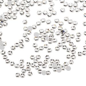 Flat back, Dance With Me™ crystal rhinestone, crystal clear, foil back, 2.3-2.5mm rose, SS8. Sold per pkg of 1,440 (10 gross).