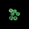 Bead, lampworked glass, clear / green / glow-in-the-dark / gold, 6mm round. Sold per pkg of 6. image number 1