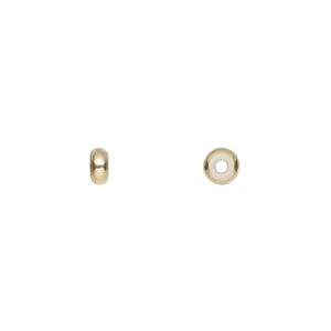 Bead keeper, 14Kt gold-filled and silicone, 5x2mm rondelle. Sold per pkg of 2.