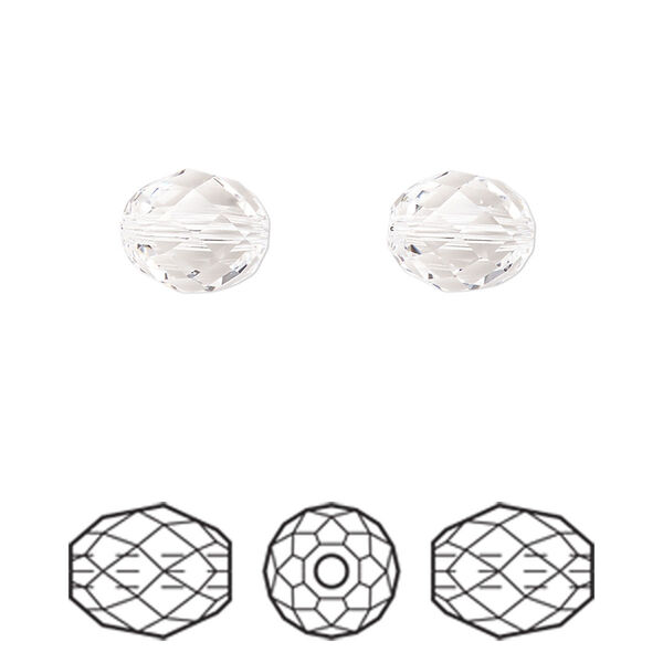 Bead 2pk crystal, Crystal Passions® 9.5x8mm olive briolette 5044 image number 0