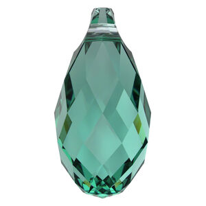 Briolette 1pkg2 Caribbean green, Crystal Passions&reg; Regenerated 11x5.5mm pendant drop 6010